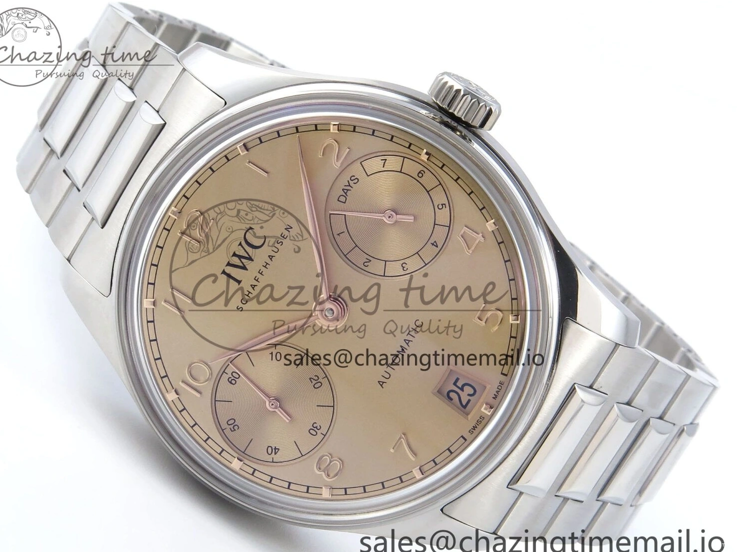 MIROTIME 0314 Portugieser Auto IWC0562B APSF 1:1 Best Edition Gold Dial on SS Bracelet A Reliable 6996